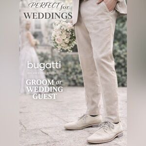 Bugatti Men’s Dress Shoes Light Bone Stone Leather EU 42 US 9